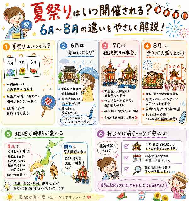 夏祭りは何月から何月まで？全国の開催時期まとめ